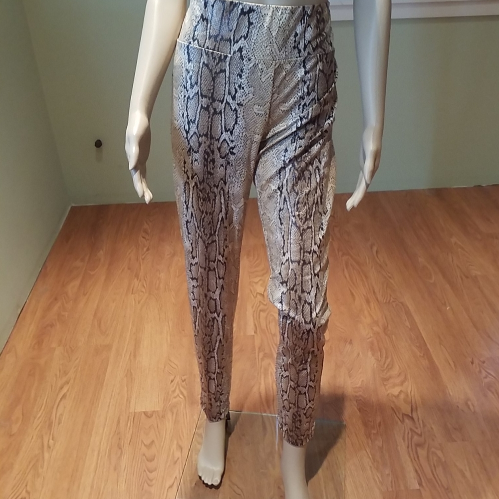 INC Snakeprint Coated Leggings Size XL
